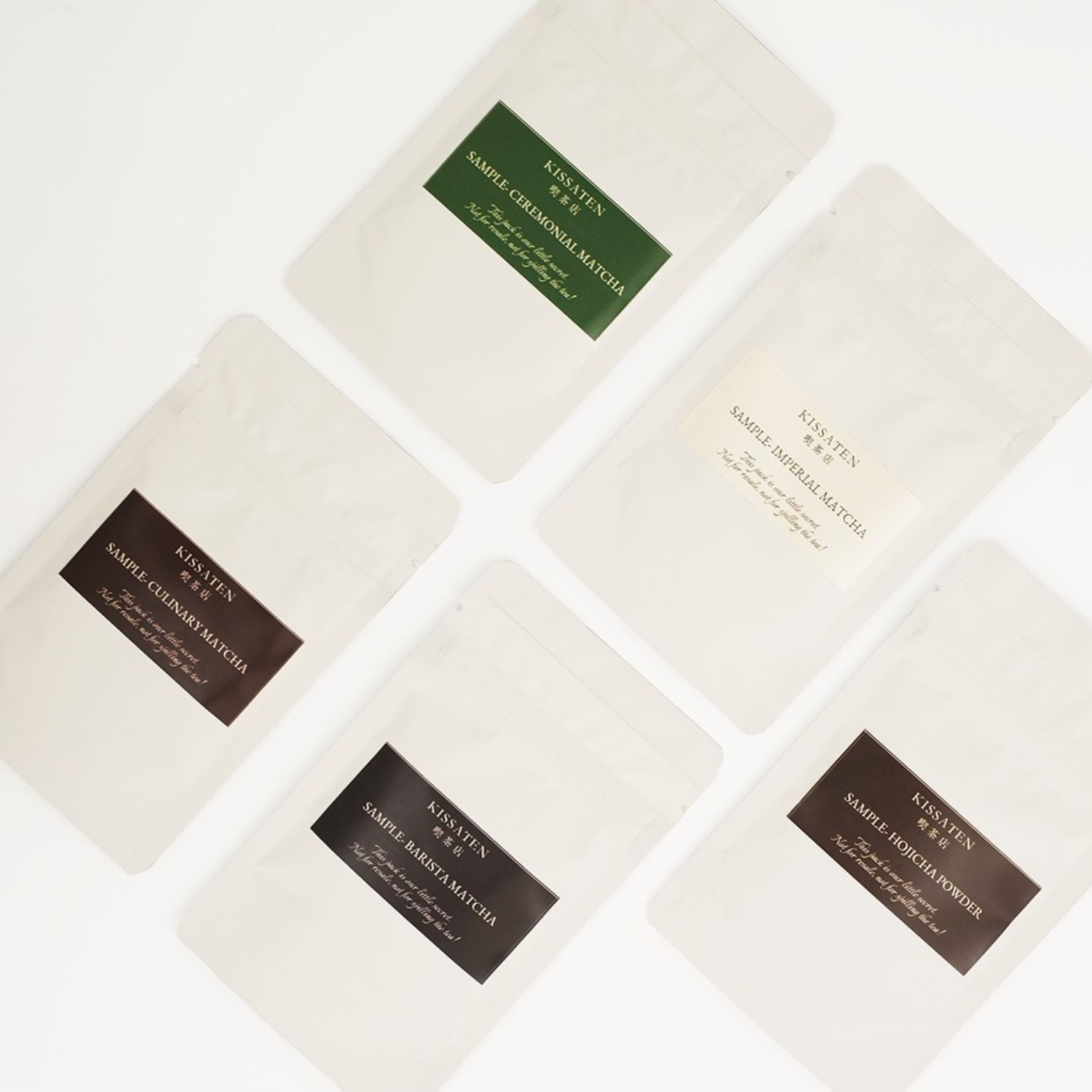 Different samples included in Kissaten Sampler pack